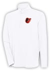 Main image for Antigua Baltimore Orioles Mens White Hunk Long Sleeve 1/4 Zip Pullover