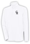 Main image for Antigua Colorado Rockies Mens White Hunk Long Sleeve 1/4 Zip Pullover