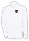 Main image for Antigua Minnesota Twins Mens White Hunk Long Sleeve 1/4 Zip Pullover