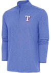 Main image for Antigua Texas Rangers Mens Blue Hunk Long Sleeve 1/4 Zip Pullover