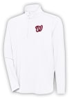 Main image for Antigua Washington Nationals Mens White Hunk Long Sleeve 1/4 Zip Pullover