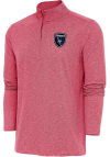 Main image for Antigua San Jose Earthquakes Mens Red Hunk Long Sleeve 1/4 Zip Pullover