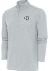 Main image for Antigua Brooklyn Nets Mens Grey Hunk Long Sleeve 1/4 Zip Pullover