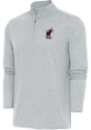 Main image for Antigua Miami Heat Mens Grey Hunk Long Sleeve 1/4 Zip Pullover