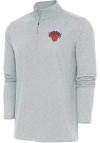 Main image for Antigua New York Knicks Mens Grey Hunk Long Sleeve 1/4 Zip Pullover