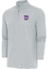Main image for Antigua Sacramento Kings Mens Grey Hunk Long Sleeve 1/4 Zip Pullover