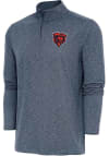 Main image for Antigua Chicago Bears Mens Navy Blue Bear Logo Hunk Long Sleeve 1/4 Zip Pullover