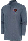 Main image for Antigua Chicago Bears Mens Navy Blue Bear Logo Hunk Long Sleeve Qtr Zip Pullover