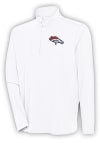Main image for Antigua Denver Broncos Mens White Hunk Long Sleeve 1/4 Zip Pullover
