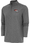 Main image for Antigua Denver Broncos Mens Black Hunk Long Sleeve 1/4 Zip Pullover