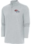 Main image for Antigua Denver Broncos Mens Grey Hunk Long Sleeve 1/4 Zip Pullover