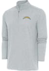 Main image for Antigua Los Angeles Chargers Mens Grey Hunk Long Sleeve 1/4 Zip Pullover