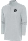 Main image for Antigua Las Vegas Raiders Mens Grey Text Hunk Long Sleeve 1/4 Zip Pullover