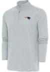 Main image for Antigua New England Patriots Mens Grey Hunk Long Sleeve 1/4 Zip Pullover