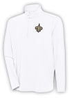 Main image for Antigua New Orleans Saints Mens White Hunk Long Sleeve 1/4 Zip Pullover