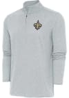 Main image for Antigua New Orleans Saints Mens Grey Hunk Long Sleeve 1/4 Zip Pullover