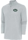 Main image for Antigua New York Jets Mens Grey Hunk Long Sleeve 1/4 Zip Pullover