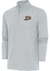 Main image for Antigua Anaheim Ducks Mens Grey Hunk Long Sleeve 1/4 Zip Pullover