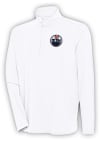 Main image for Antigua Edmonton Oilers Mens White Hunk Long Sleeve 1/4 Zip Pullover