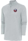 Main image for Antigua New York Islanders Mens Grey Hunk Long Sleeve 1/4 Zip Pullover
