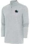 Main image for Antigua San Jose Sharks Mens Grey Hunk Long Sleeve 1/4 Zip Pullover
