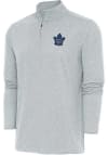 Main image for Antigua Toronto Maple Leafs Mens Grey Hunk Long Sleeve 1/4 Zip Pullover