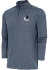 Main image for Antigua Vancouver Canucks Mens Navy Blue Hunk Long Sleeve 1/4 Zip Pullover