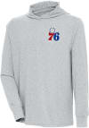 Main image for Antigua Philadelphia 76ers Mens Grey Saga Long Sleeve Hoodie