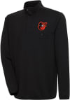 Main image for Antigua Baltimore Orioles Mens Black Steamer Long Sleeve 1/4 Zip Pullover