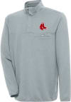 Main image for Antigua Boston Red Sox Mens Grey Steamer Long Sleeve 1/4 Zip Pullover