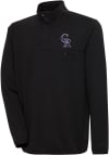 Main image for Antigua Colorado Rockies Mens Black Steamer Long Sleeve 1/4 Zip Pullover