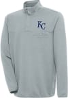 Main image for Antigua Kansas City Royals Mens Grey Steamer Long Sleeve 1/4 Zip Pullover