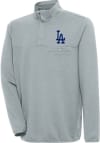 Main image for Antigua Los Angeles Dodgers Mens Grey Steamer Long Sleeve 1/4 Zip Pullover