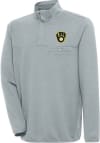 Main image for Antigua Milwaukee Brewers Mens Grey Steamer Long Sleeve 1/4 Zip Pullover