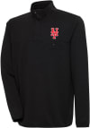 Main image for Antigua New York Mets Mens Black Steamer Long Sleeve 1/4 Zip Pullover