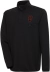 Main image for Antigua San Francisco Giants Mens Black Steamer Long Sleeve 1/4 Zip Pullover