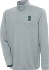 Main image for Antigua Seattle Mariners Mens Grey Steamer Long Sleeve 1/4 Zip Pullover