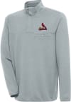 Main image for Antigua St Louis Cardinals Mens Grey Steamer Long Sleeve 1/4 Zip Pullover