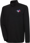Main image for Antigua Toronto Blue Jays Mens Black Steamer Long Sleeve 1/4 Zip Pullover