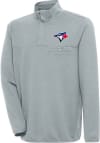 Main image for Antigua Toronto Blue Jays Mens Grey Steamer Long Sleeve 1/4 Zip Pullover