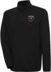 Main image for Antigua DC United Mens Black Steamer Long Sleeve 1/4 Zip Pullover