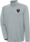 Main image for Antigua DC United Mens Grey Steamer Long Sleeve 1/4 Zip Pullover