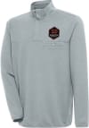 Main image for Antigua Houston Dynamo Mens Grey Steamer Long Sleeve 1/4 Zip Pullover