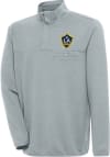 Main image for Antigua LA Galaxy Mens Grey Steamer Long Sleeve 1/4 Zip Pullover