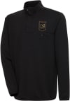 Main image for Antigua Los Angeles FC Mens Black Steamer Long Sleeve 1/4 Zip Pullover