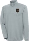 Main image for Antigua Los Angeles FC Mens Grey Steamer Long Sleeve 1/4 Zip Pullover