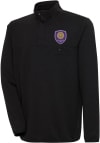 Main image for Antigua Orlando City SC Mens Black Steamer Long Sleeve 1/4 Zip Pullover