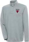 Main image for Antigua Chicago Bulls Mens Grey Steamer Long Sleeve 1/4 Zip Pullover