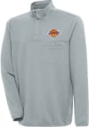 Main image for Antigua Los Angeles Lakers Mens Grey Steamer Long Sleeve 1/4 Zip Pullover