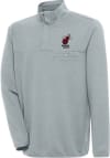 Main image for Antigua Miami Heat Mens Grey Steamer Long Sleeve 1/4 Zip Pullover